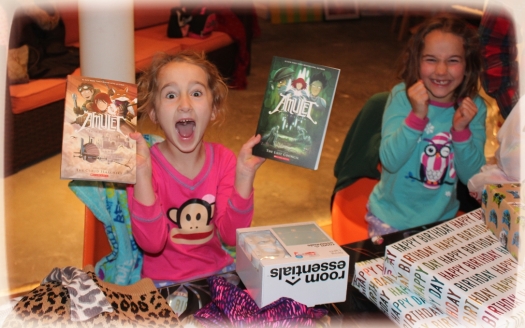 Lots of lovely gifts. This graphic novel series is very popular with both the girls...as you can probably tell :)